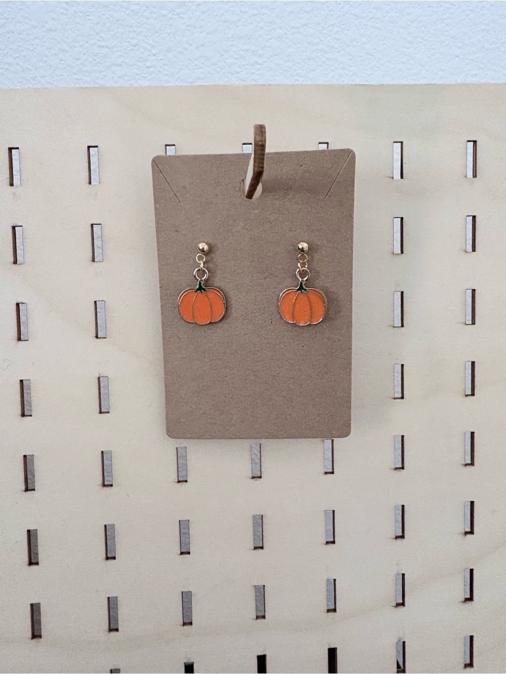 Handcrafted pumpkin charms dangle earrings